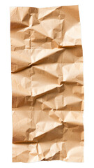 Rustic Crumpled Paper Texture, Brown on Transparent Background, Vintage Design Element