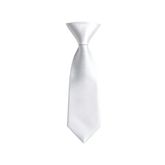A plain, white necktie, front view