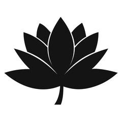 nymphaea odorata silhouette vector on white background