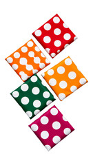 Vibrant Orange Polka Dot Coasters with Transparent Background, Modern Graphic Design Element