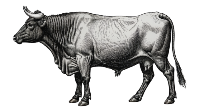 White Bull Illustration with Transparent Background, 3D Realism Design Element - Powered by Adobe