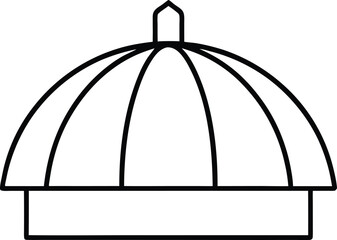 rooftop bamboo lounge illustration on transparent