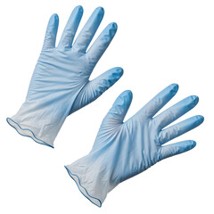 Blue Nitrile Gloves isolated on transparent background