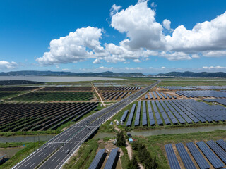 Fototapeta premium solar power station on beach