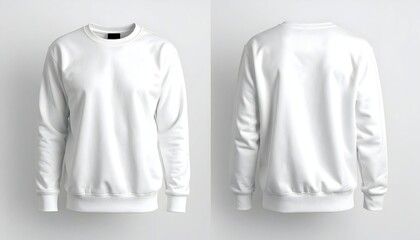 Blank white sweatshirt, front and back views (1)