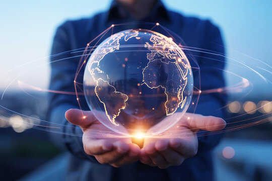 Global technology business network internet connection digital world communication concept