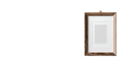 Rustic Wooden Picture Frame on white Background