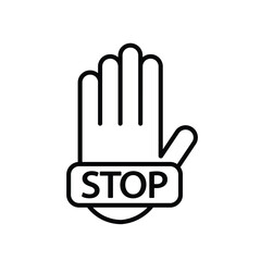 stop icon. Vector stop hand sign
