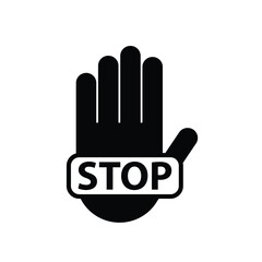 Obraz premium stop icon. Vector stop hand sign