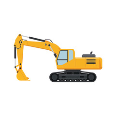 excavator isolated on white