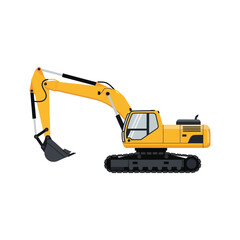 excavator isolated on white