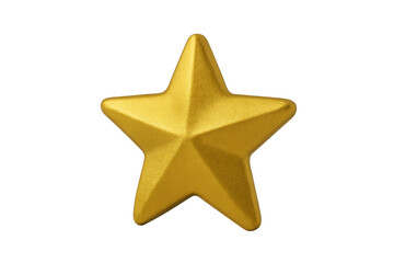Golden Star: A captivating close-up showcases a solitary golden star, its five points gleaming with radiant allure, poised against a clean canvas, symbolizing excellence, achievement.