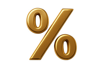 Golden Percentage: A gleaming gold percentage symbol, meticulously rendered in a photorealistic style, floats in a visually clean space.