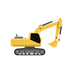 excavator isolated on white