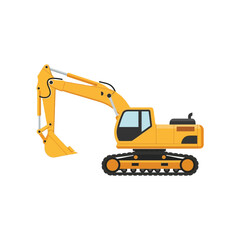 excavator isolated on white