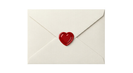 Isolated envelope sealed with a shiny red heart for a special someone, a letter of love