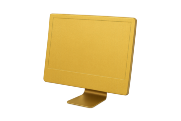 Golden Monitor: A sleek, modern monitor with a golden hue stands as a symbol of technology and digital interface.