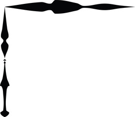 Ornamental Floral Design A classic black and white floral design element featuring elegant, curved leaves and intricate detailing. Perfect for use in decorative borders, logos