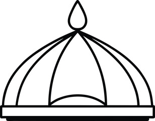 rooftop yoga retreat dome illustration on transparent