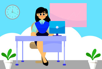 Hr Specialist Female Concept Illustration Vector Style