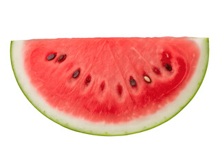 A slice of watermelon isolated on transparent background looks refreshing