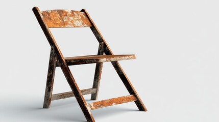 Worn wooden folding chair