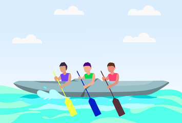 Rowing Concept Illustration Vector Style