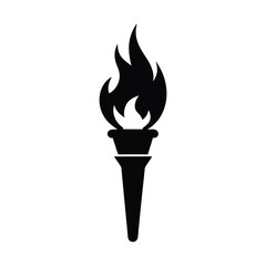torch with flame festive silhouette