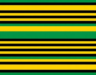 Repeating horizontal stripes of black, yellow, and green