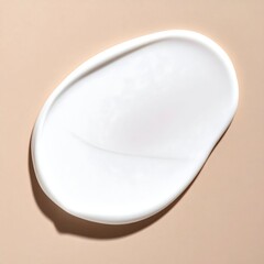 Creamy white cosmetic smear on beige background (1)