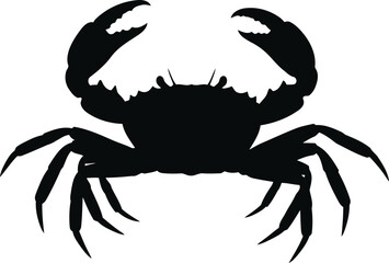 Silhouette of a crab with claws raised for seafood restaurant menu or nautical theme vector