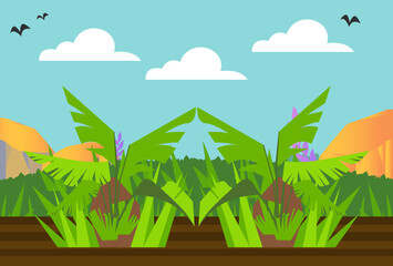 Obraz premium Prehistoric Plant Concept Illustration Vector Style