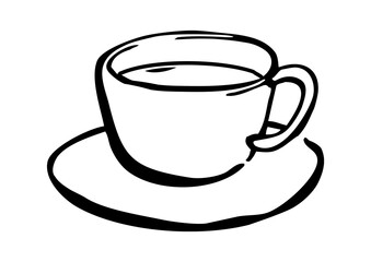 coffee cup - icon, illustration, vector, hand drawn