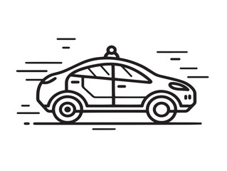 Professional Self Driving Car Icon with Sleek Modern Vector Line Art