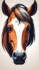 Close-up portrait of a horse's head