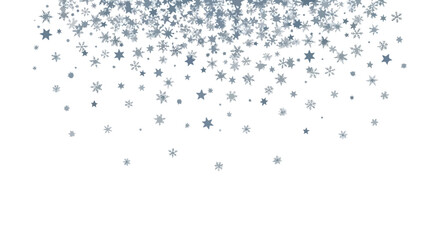 Captivating winter snowfall with scattered stars creates a magical, festive atmosphere perfect for holiday designs and seasonal celebrations