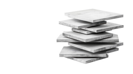 Gypsum Board Stack on Transparent Background