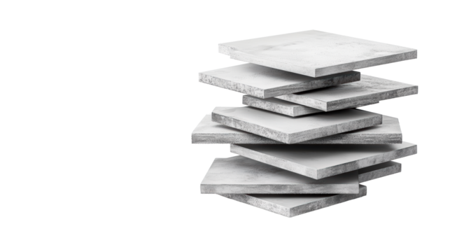 Gypsum Board Stack on Transparent Background
