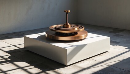 Modern Industrial Design Piece on Display in an Art Gallery