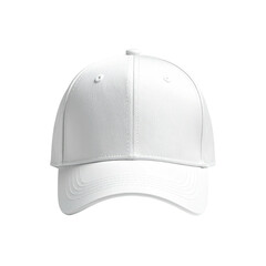 Fototapeta premium Blank white baseball cap, front view (11)
