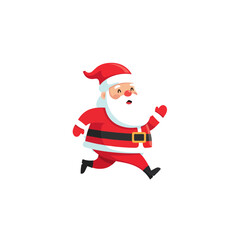 Running Santa Claus Character Illustration.
