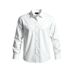 White long-sleeve button-down shirt, front view