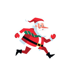 Santa Claus Running to Deliver Gifts.