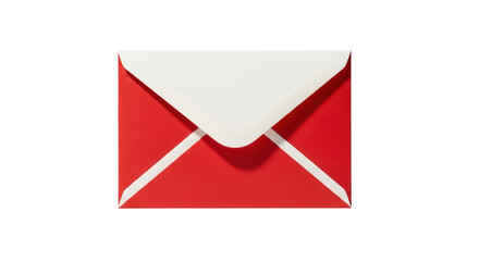 Isolated closed envelope. Letter in red with white, communication, stationery for message