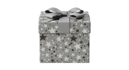 Isolated star gift box with bow, holiday gift, special occasion present, celebration wrap