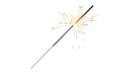 Sparkling sparkler ignites with bright golden embers creating a festive and joyful celebration atmosphere, perfect for holidays