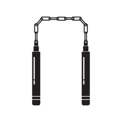 vector flat icon of martial arts weapon nunchaku