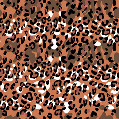 Abstract modern leopard seamless pattern. Animals trendy background. Color decorative vector stock illustration for print, card, postcard, fabric, textile. Modern ornament of stylized skin.