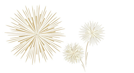 Elegant gold burst explosions on white background celebrate success, holidays, and special events with dynamic flair