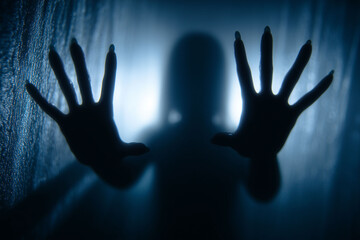 scary shadow with hands for halloween background,Terrifying scary hands with long nails,Creepy monster claw,silhouette of hands,hands reaching out,horror background